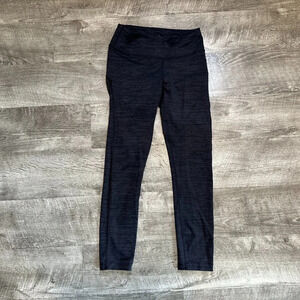 Outdoor Voices Black and Grey Striped Leggings in Size X-Small